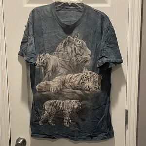 The Mountain Charcoal White Tiger Graphic Tee